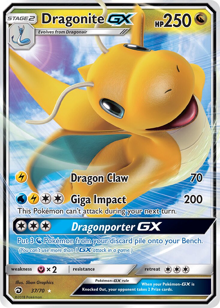 Dragonite-GX 037/78 — Dragon Majesty (English Pokémon TCG card)
