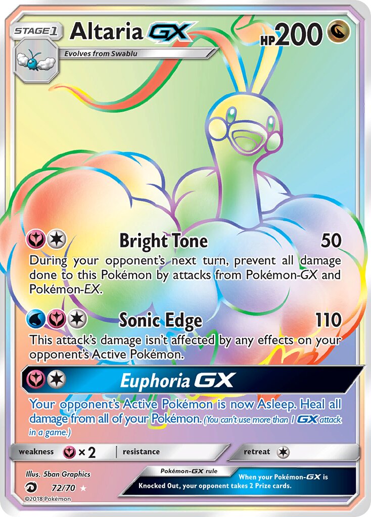 Altaria-GX 072/78 — Dragon Majesty (English Pokémon TCG card)