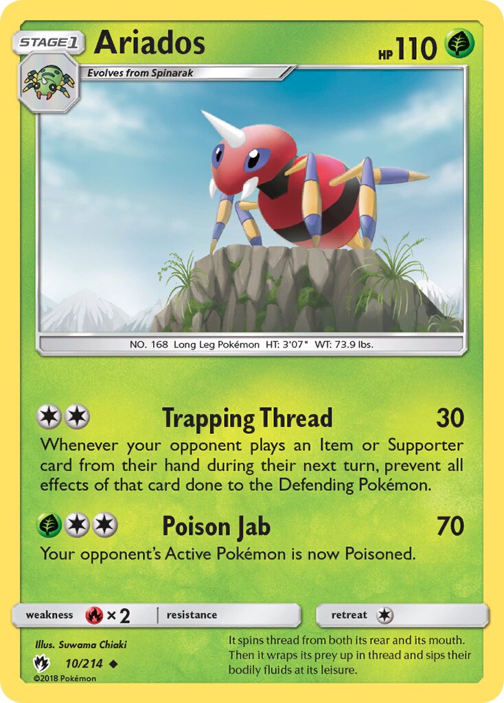 Ariados 010/236 — Lost Thunder (English Pokémon TCG card)