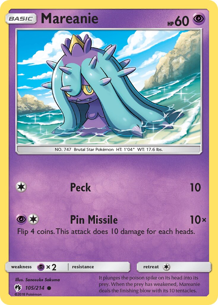 Mareanie 105/236 — Lost Thunder (English Pokémon TCG card)