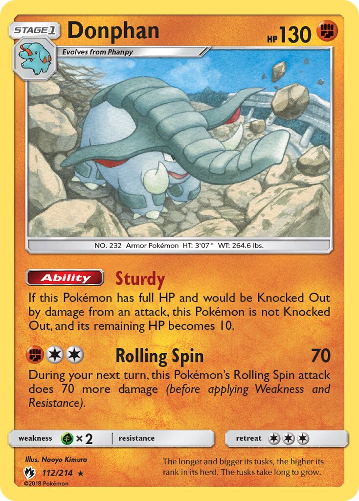 Donphan 112/236 — Lost Thunder (English Pokémon TCG card)