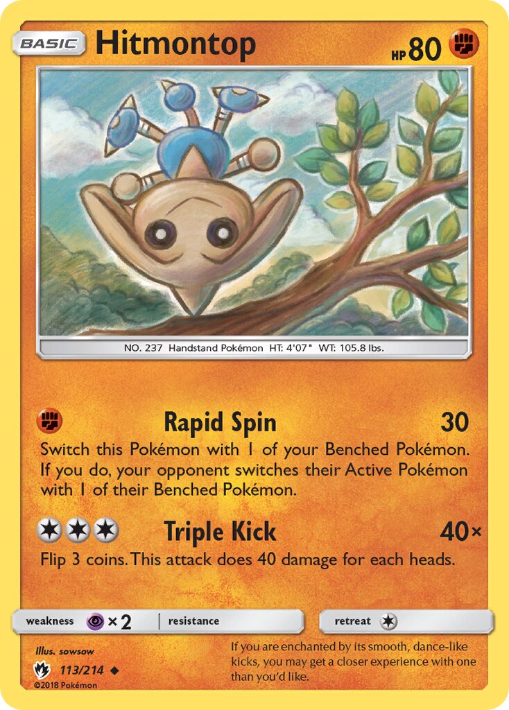 Hitmontop 113/236 — Lost Thunder (English Pokémon TCG card)