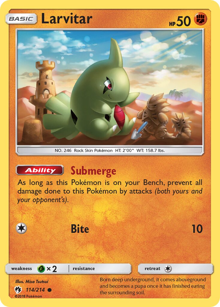 Larvitar 114/236 — Lost Thunder (English Pokémon TCG card)