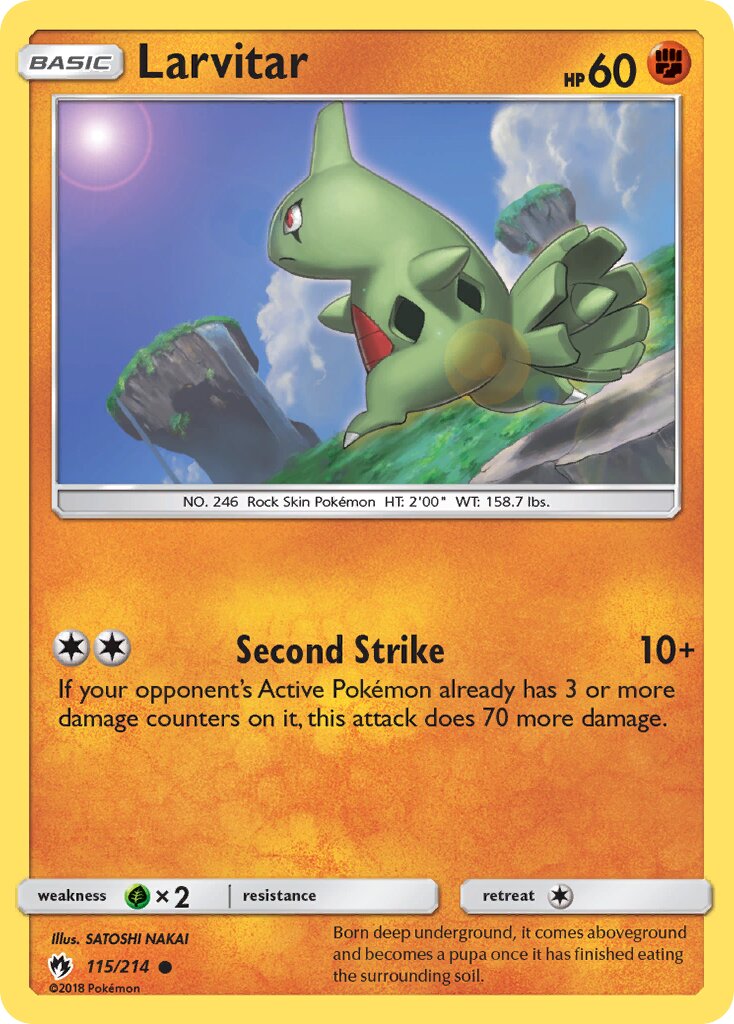 Larvitar 115/236 — Lost Thunder (English Pokémon TCG card)