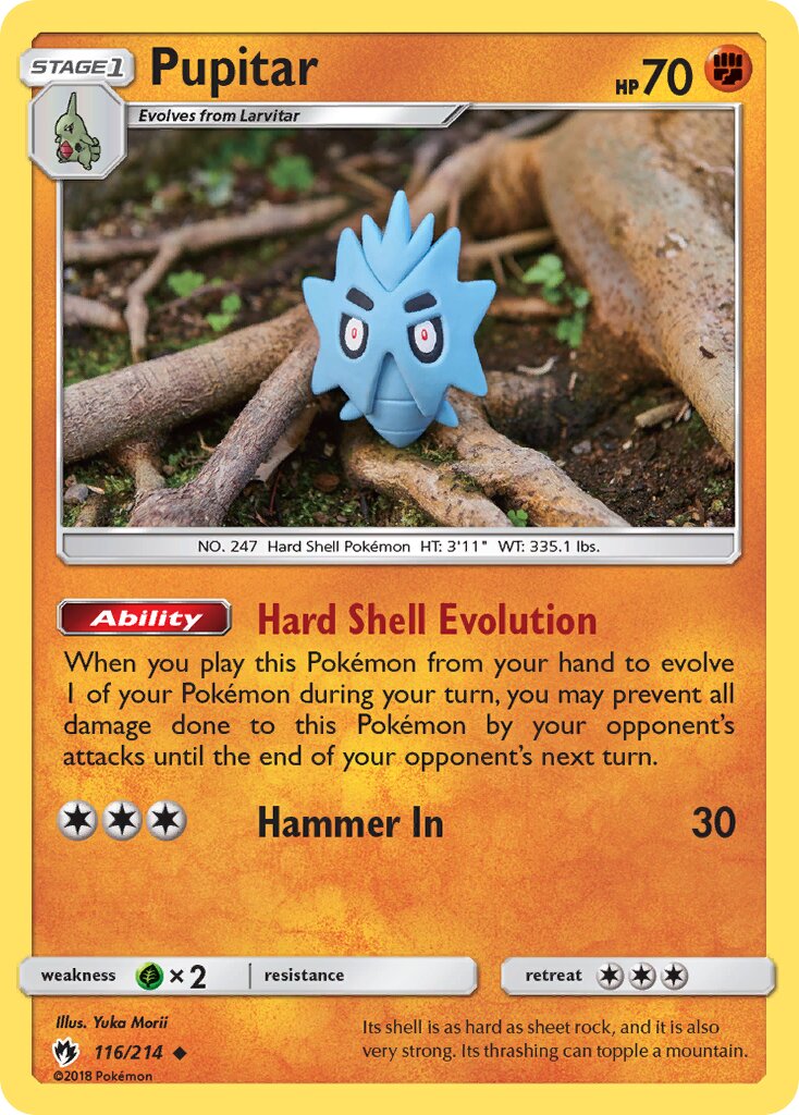 Pupitar 116/236 — Lost Thunder (English Pokémon TCG card)