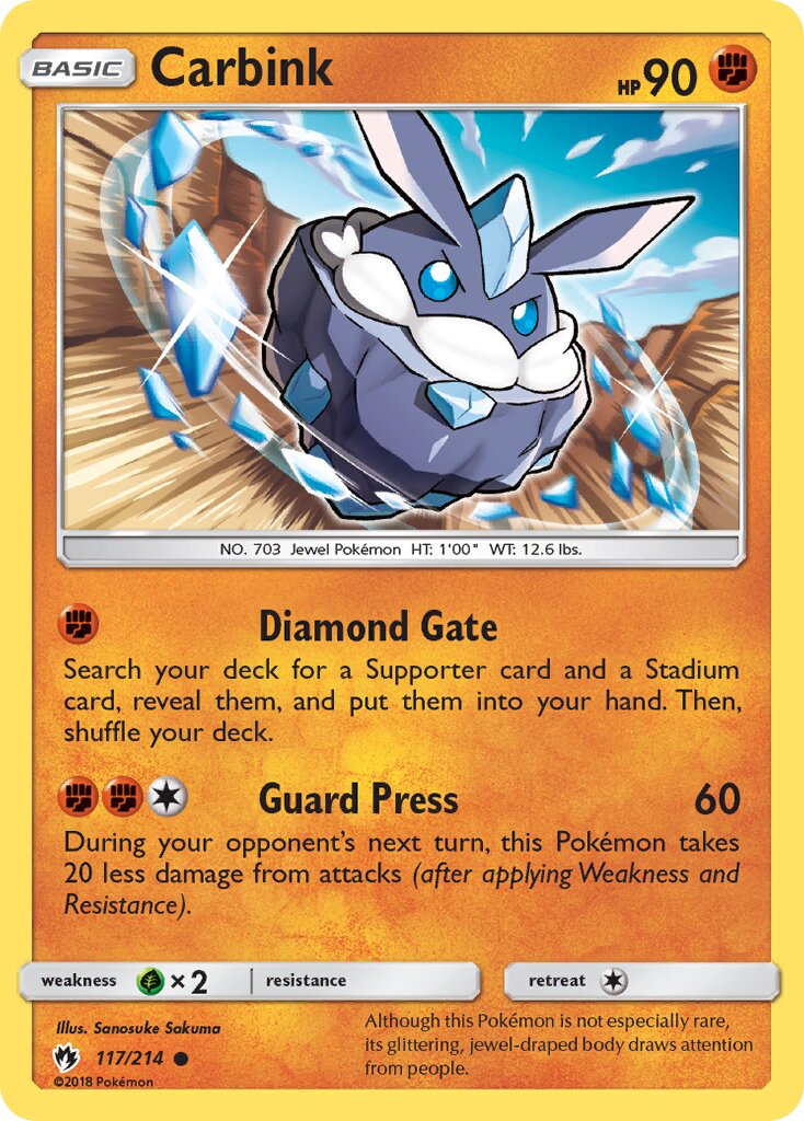 Carbink 117/236 — Lost Thunder (English Pokémon TCG card)