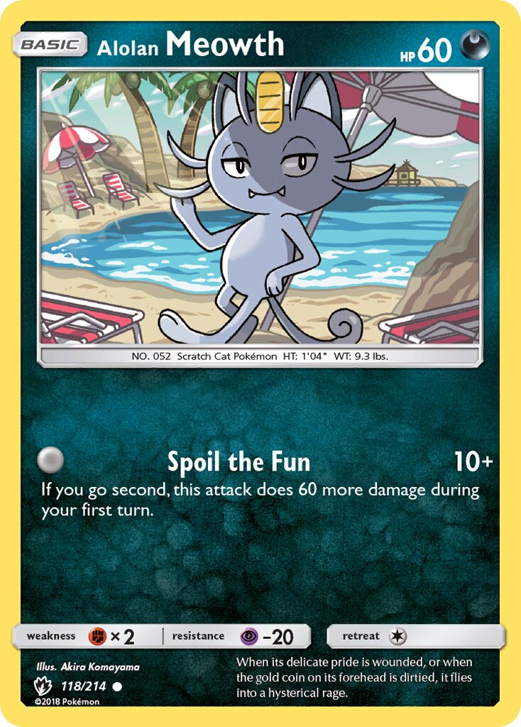 Alolan Meowth 118/236 — Lost Thunder (English Pokémon TCG card)