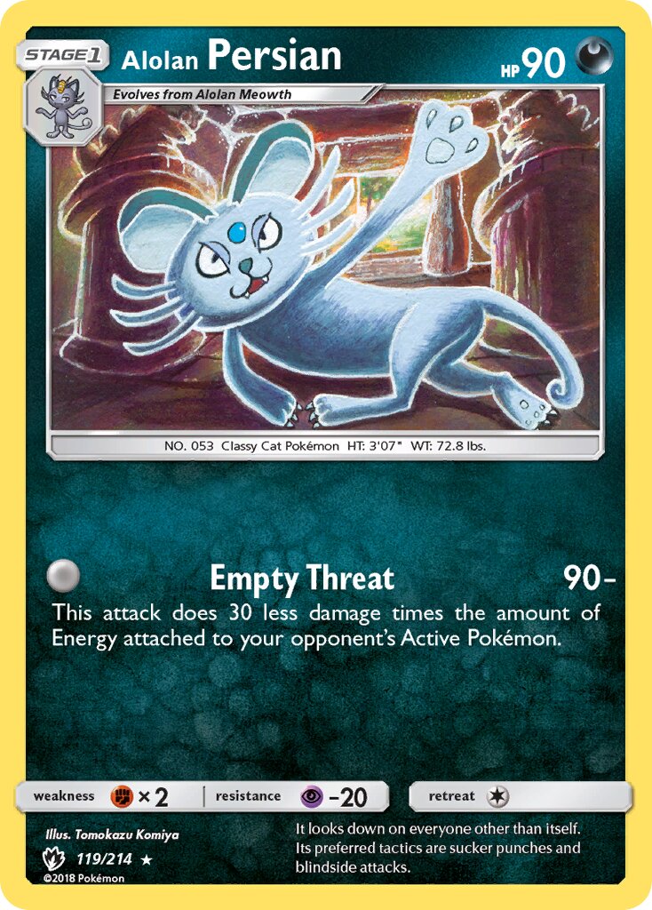 Alolan Persian 119/236 — Lost Thunder (English Pokémon TCG card)