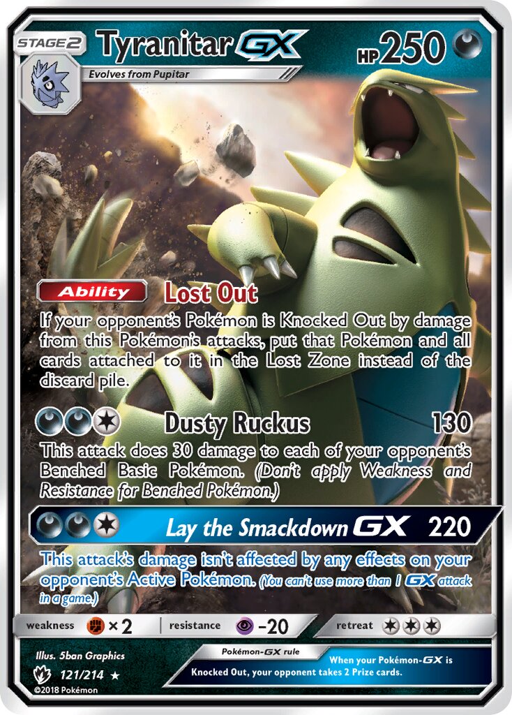 Tyranitar-GX 121/236 — Lost Thunder (English Pokémon TCG card)