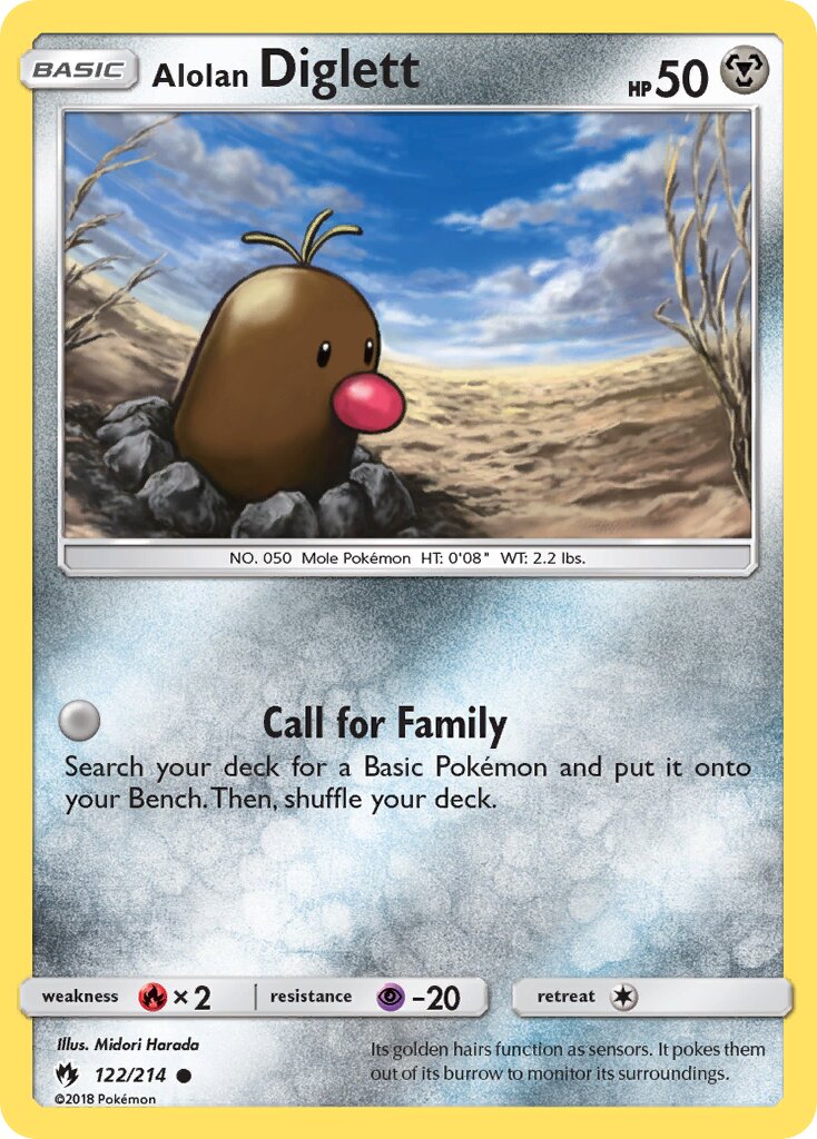 Alolan Diglett 122/236 — Lost Thunder (English Pokémon TCG card)