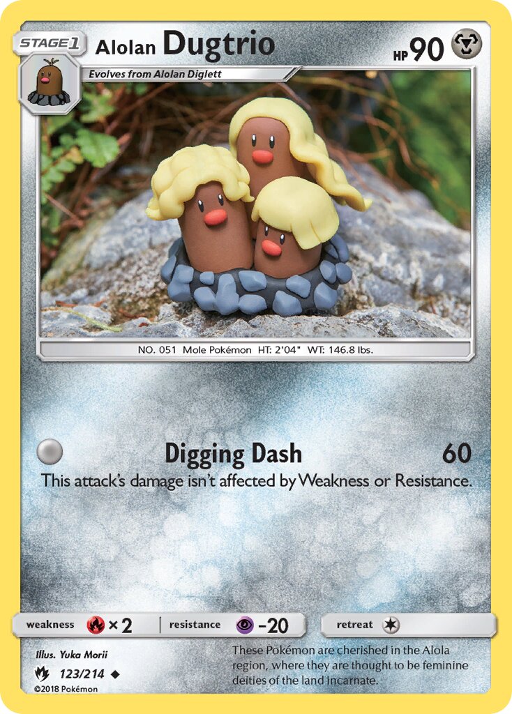 Alolan Dugtrio 123/236 — Lost Thunder (English Pokémon TCG card)