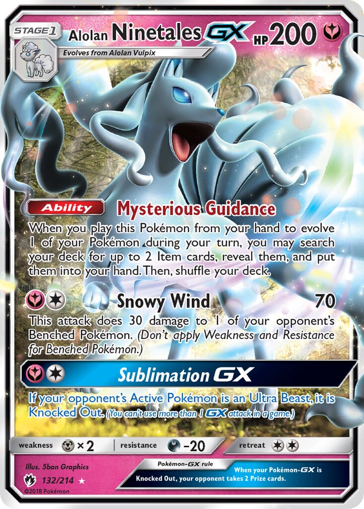 Alolan Ninetales-GX 132/236 — Lost Thunder (English Pokémon TCG card)