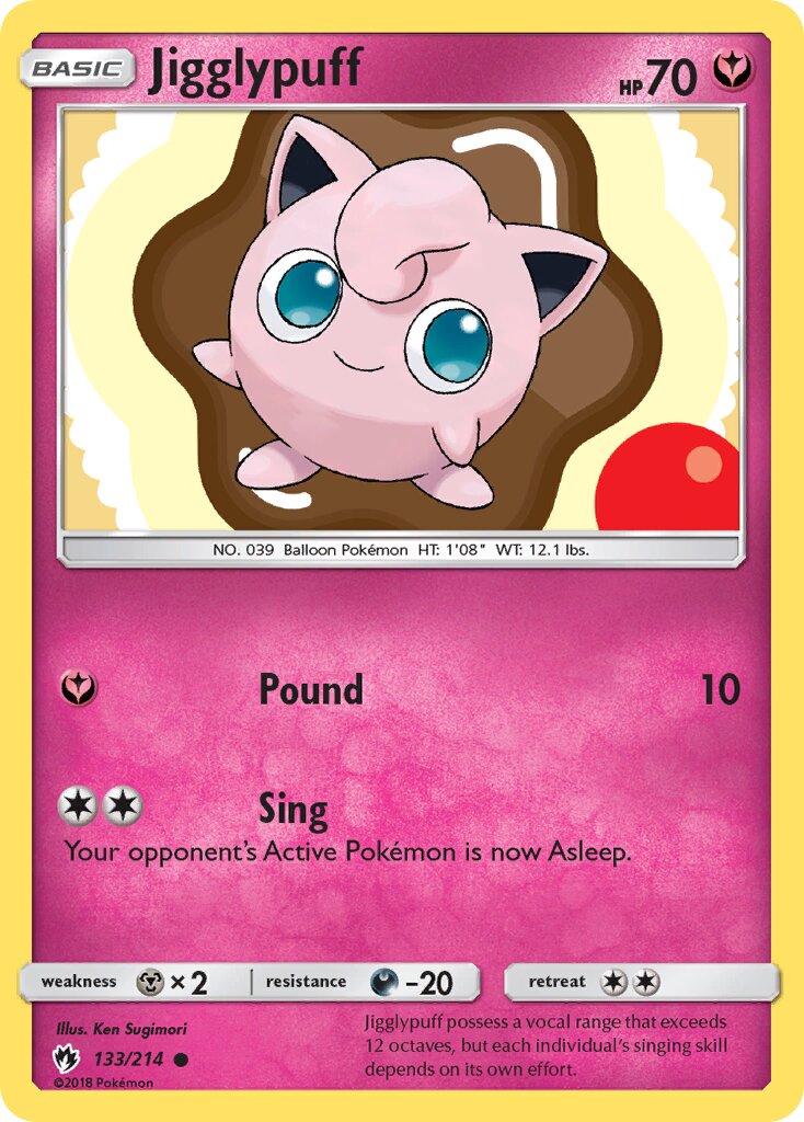 Jigglypuff 133/236 — Lost Thunder (English Pokémon TCG card)