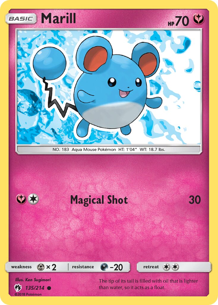 Marill 135/236 — Lost Thunder (English Pokémon TCG card)