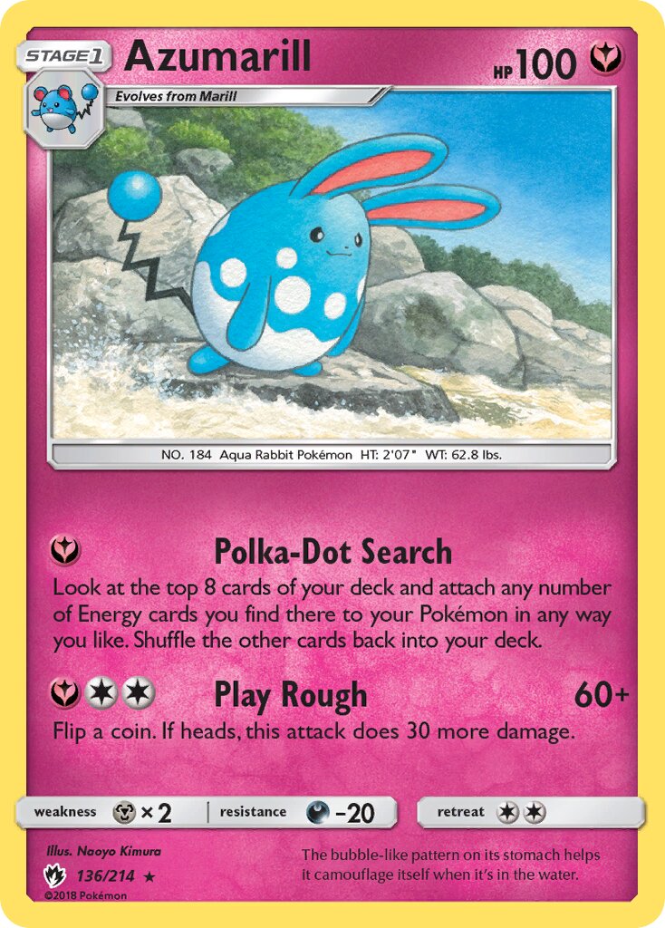 Azumarill 136/236 — Lost Thunder (English Pokémon TCG card)
