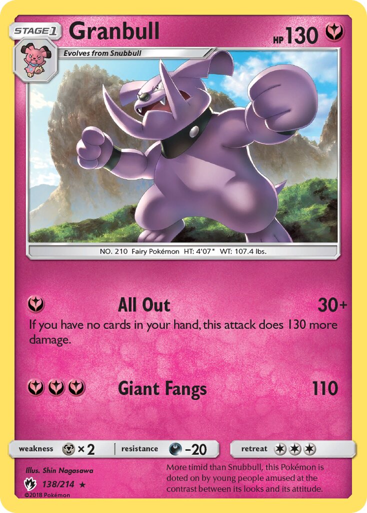 Granbull 138/236 — Lost Thunder (English Pokémon TCG card)