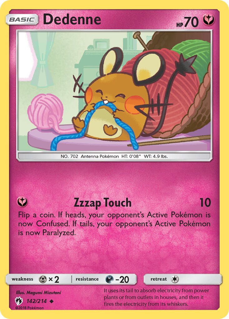 Dedenne 142/236 — Lost Thunder (English Pokémon TCG card)