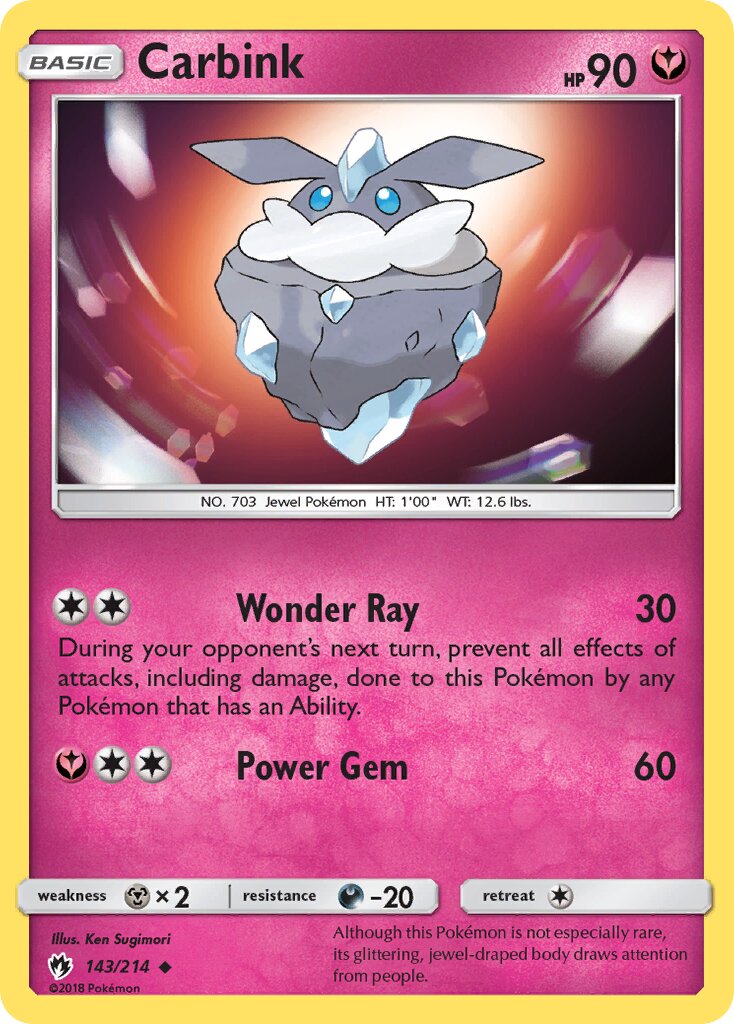 Carbink 143/236 — Lost Thunder (English Pokémon TCG card)