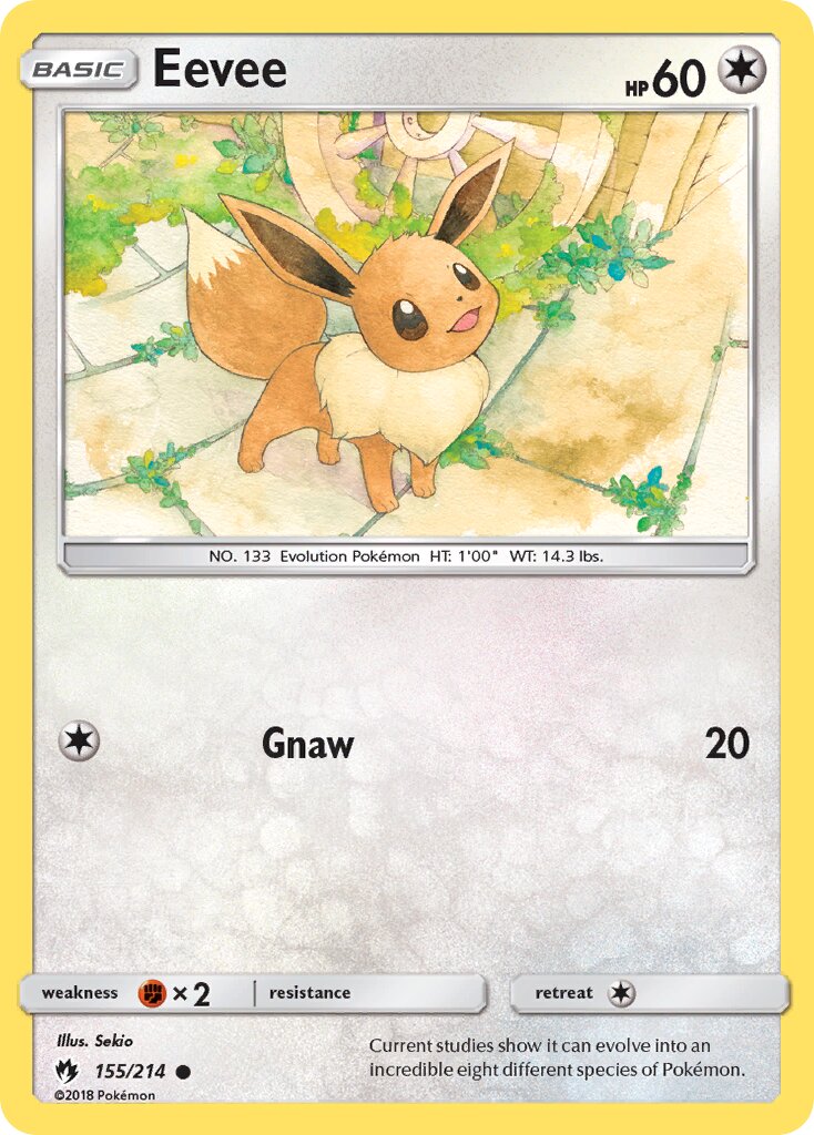 Eevee 155/236 — Lost Thunder (English Pokémon TCG card)