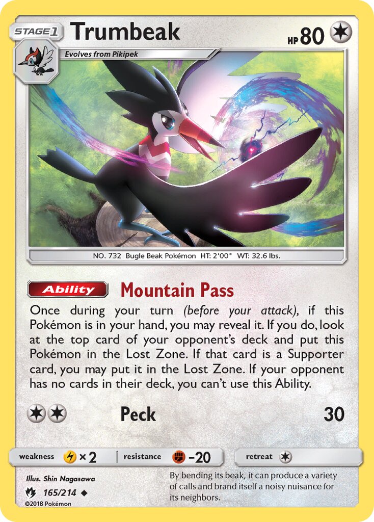 Trumbeak 165/236 — Lost Thunder (English Pokémon TCG card)