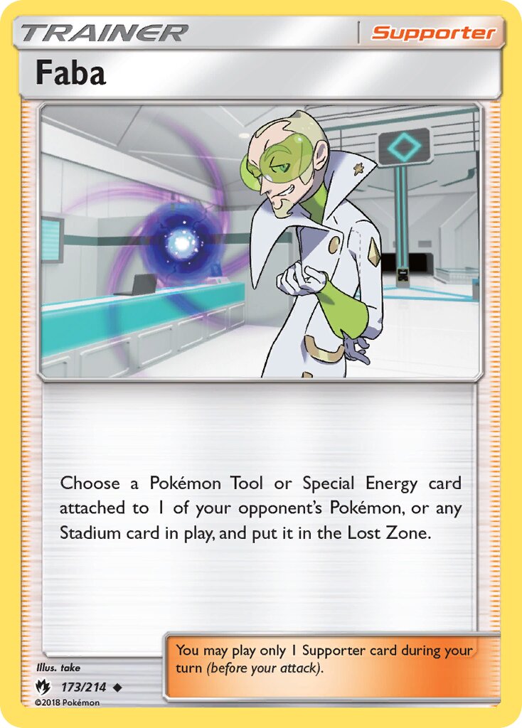 Faba 173/236 — Lost Thunder (English Pokémon TCG card)