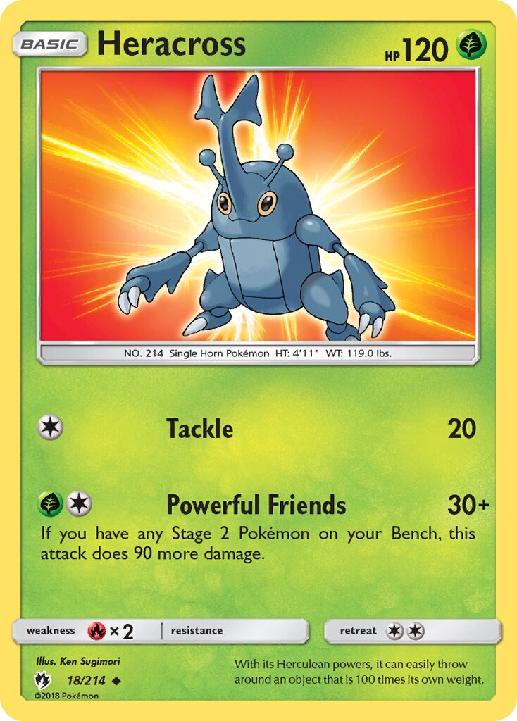 Heracross 018/236 — Lost Thunder (English Pokémon TCG card)