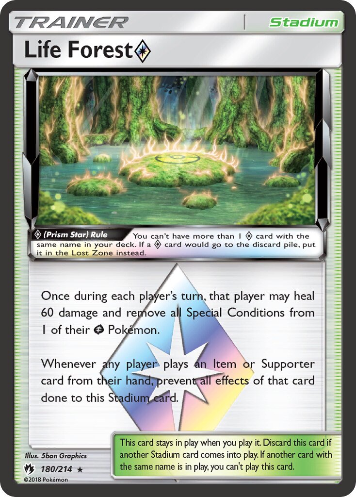 Life Forest ◇ 180/236 — Lost Thunder (English Pokémon TCG card)