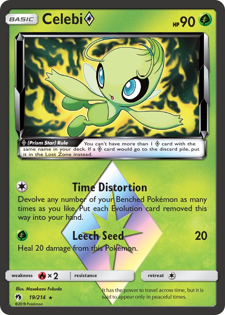 Celebi ◇ 019/236 — Lost Thunder (English Pokémon TCG card)