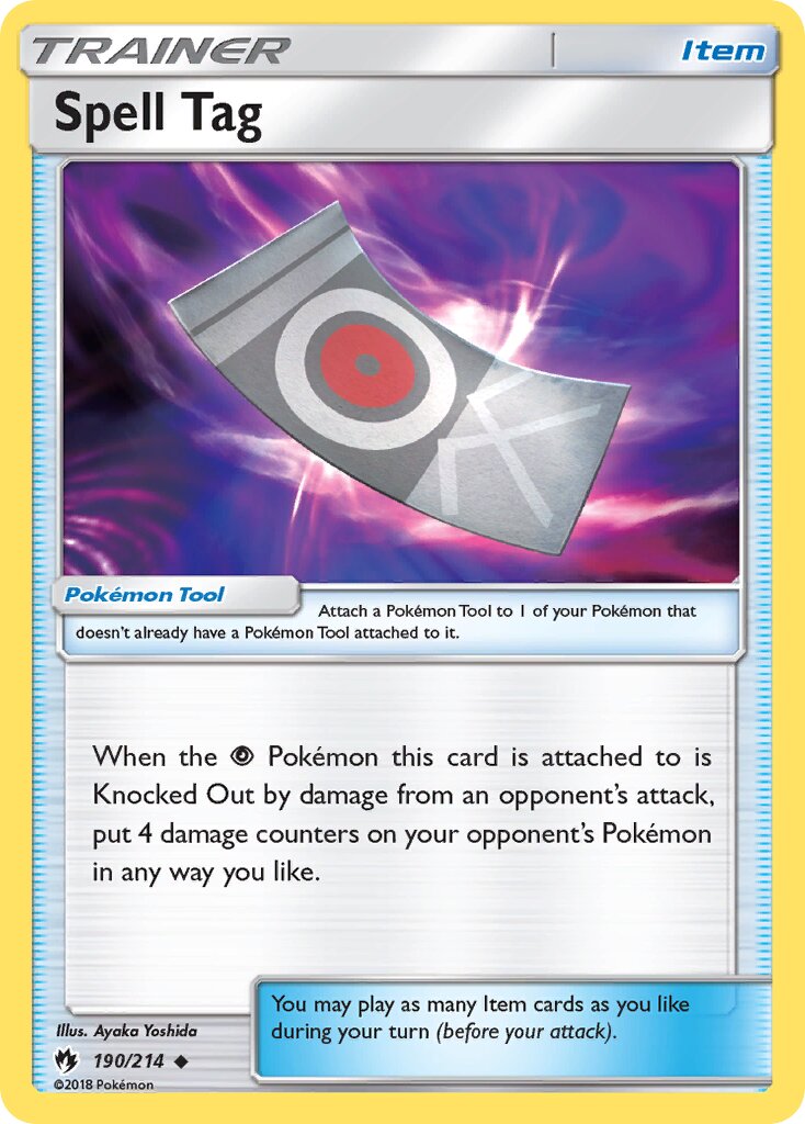 Spell Tag 190/236 — Lost Thunder (English Pokémon TCG card)
