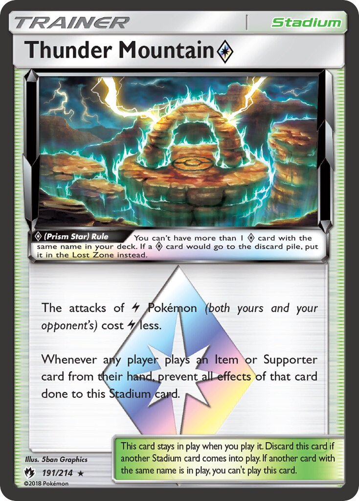 Thunder Mountain ◇ 191/236 — Lost Thunder (English Pokémon TCG card)