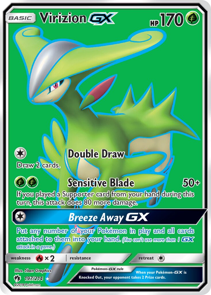 Virizion-GX 197/236 — Lost Thunder (English Pokémon TCG card)
