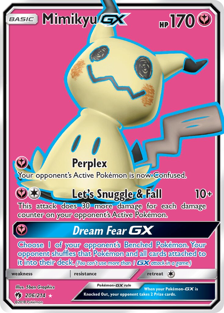 Mimikyu-GX 206/236 — Lost Thunder (English Pokémon TCG card)