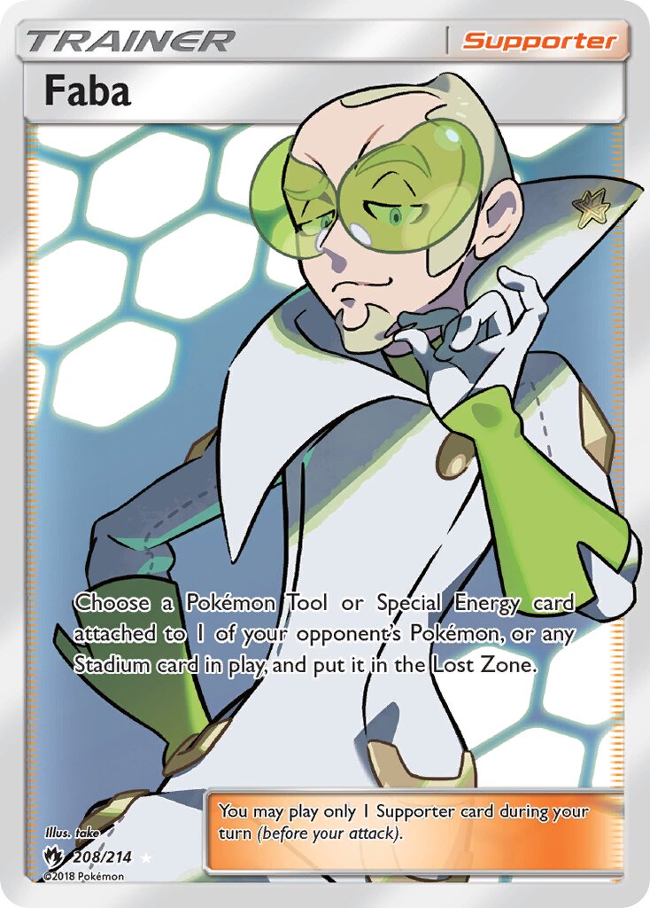 Faba 208/236 — Lost Thunder (English Pokémon TCG card)