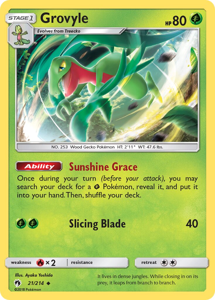 Grovyle 021/236 — Lost Thunder (English Pokémon TCG card)