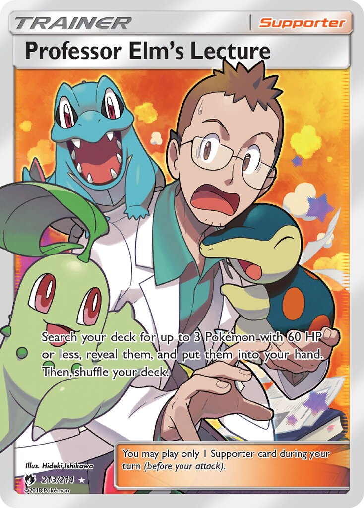 Professor Elm's Lecture 213/236 — Lost Thunder (English Pokémon TCG card)