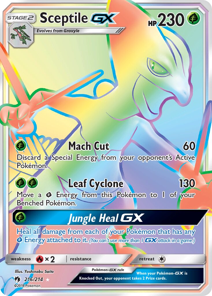 Sceptile-GX 216/236 — Lost Thunder (English Pokémon TCG card)