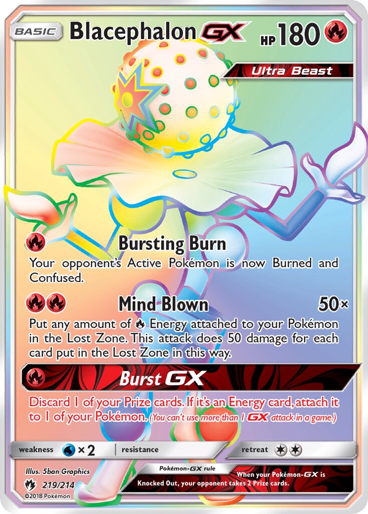 Blacephalon-GX 219/236 — Lost Thunder (English Pokémon TCG card)