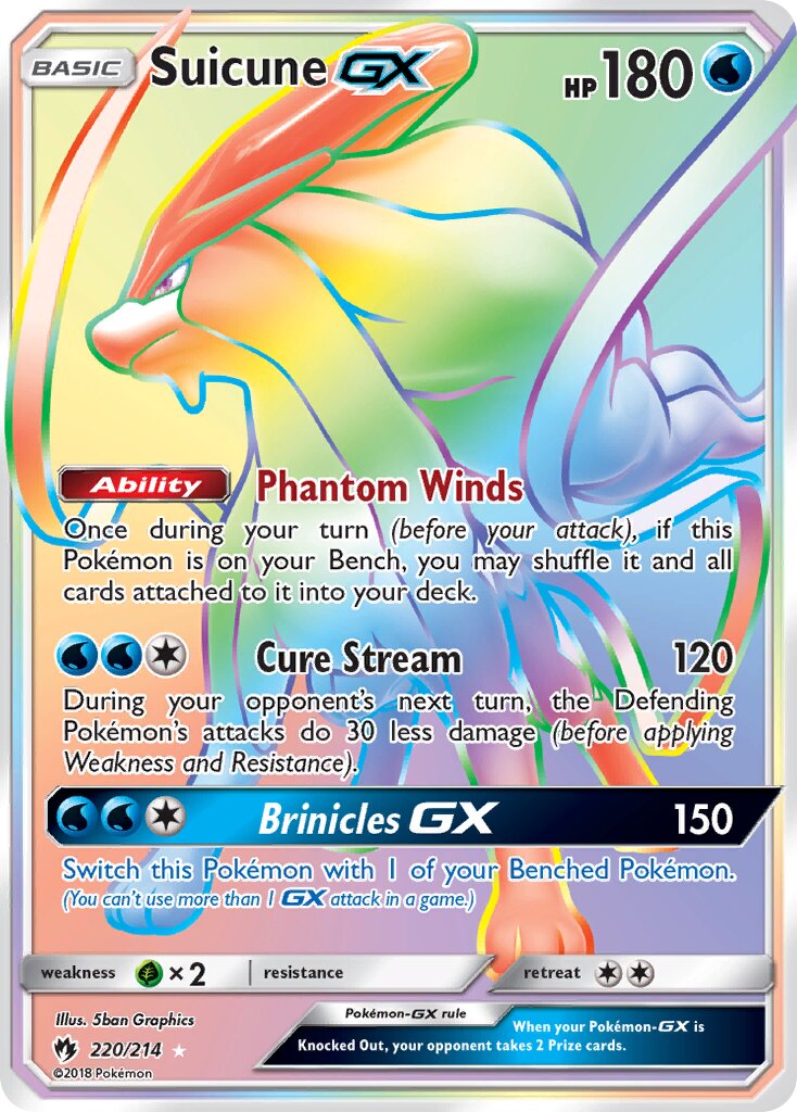 Suicune-GX 220/236 — Lost Thunder (English Pokémon TCG card)