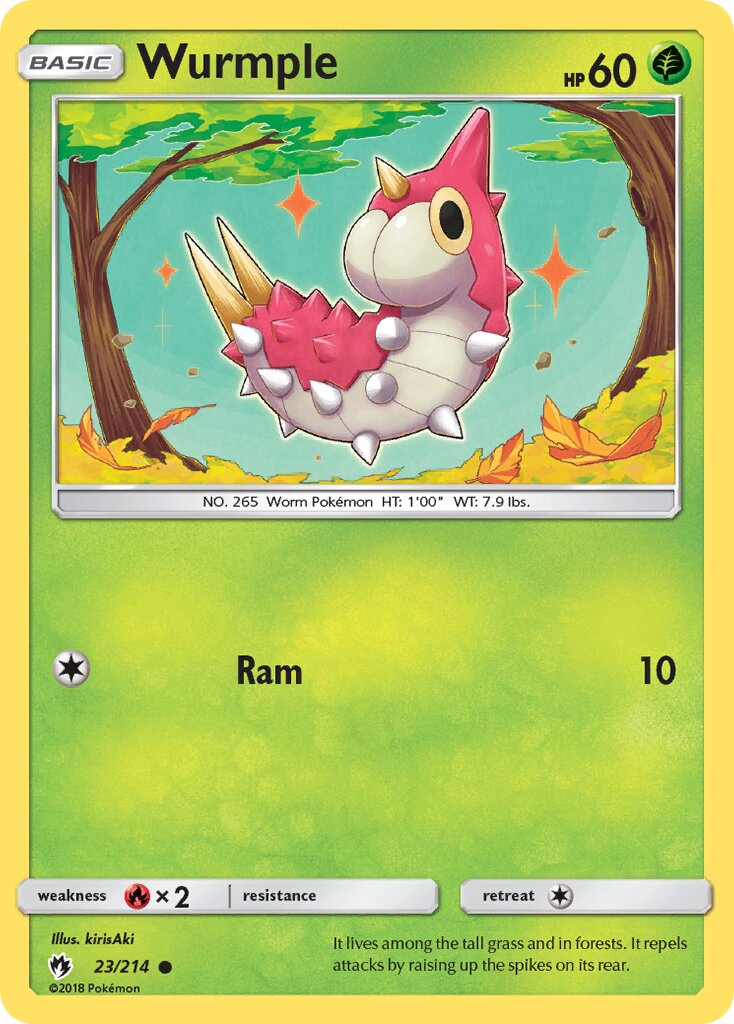 Wurmple 023/236 — Lost Thunder (English Pokémon TCG card)