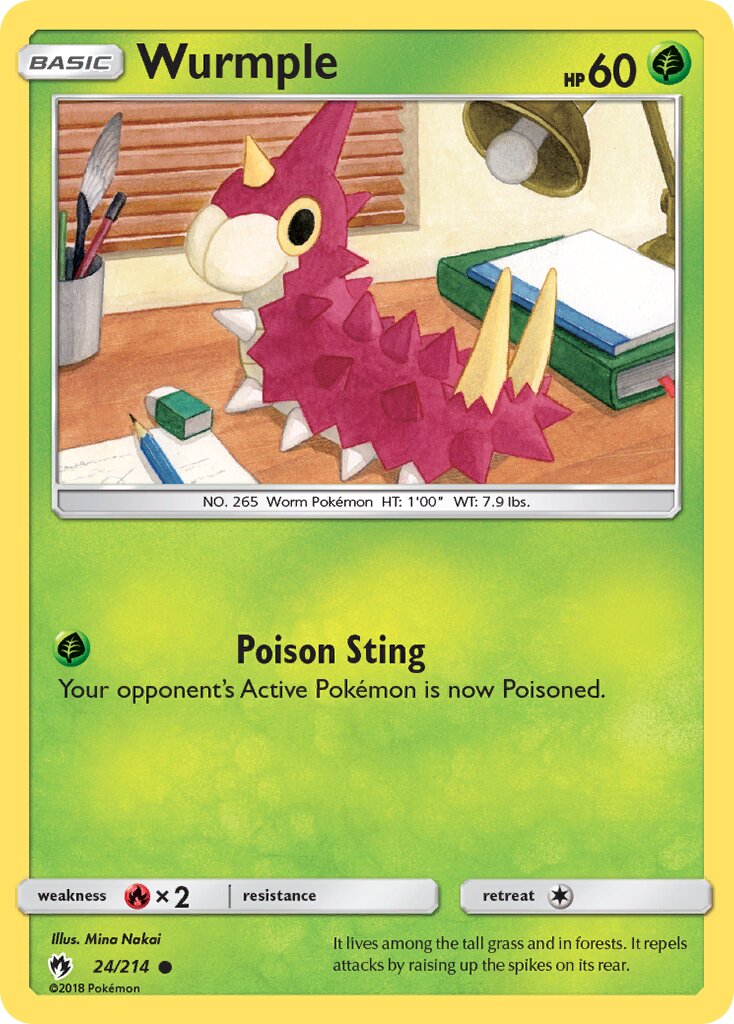 Wurmple 024/236 — Lost Thunder (English Pokémon TCG card)