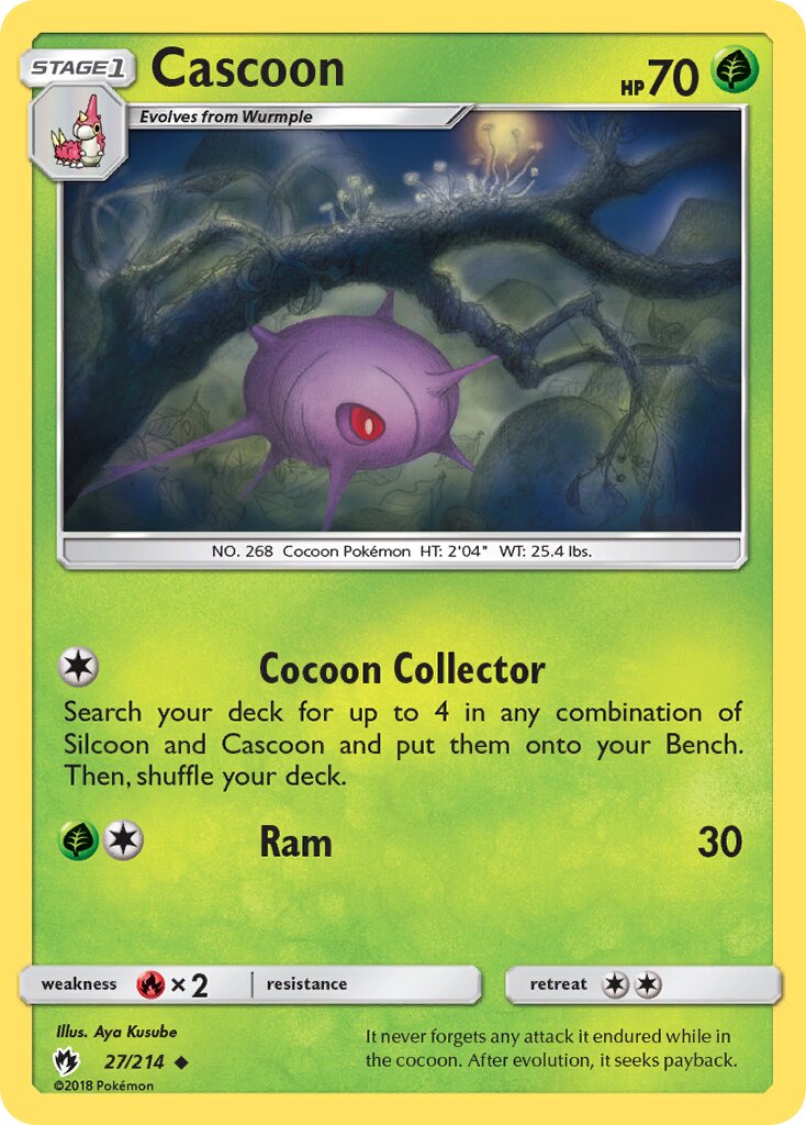 Cascoon 027/236 — Lost Thunder (English Pokémon TCG card)
