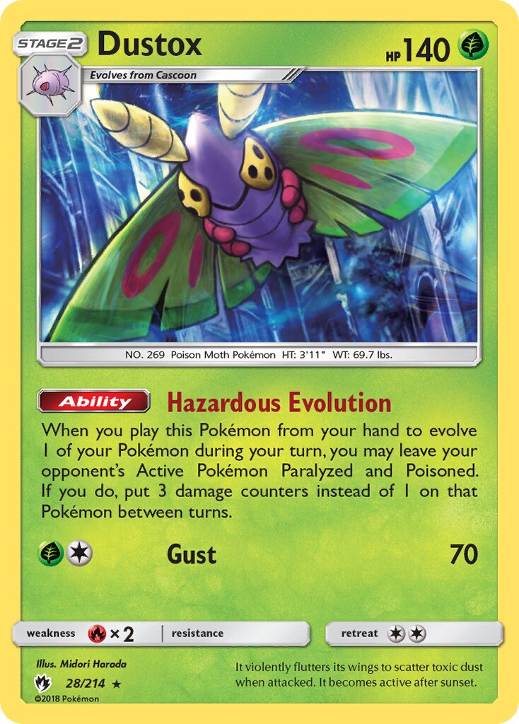Dustox 028/236 — Lost Thunder (English Pokémon TCG card)