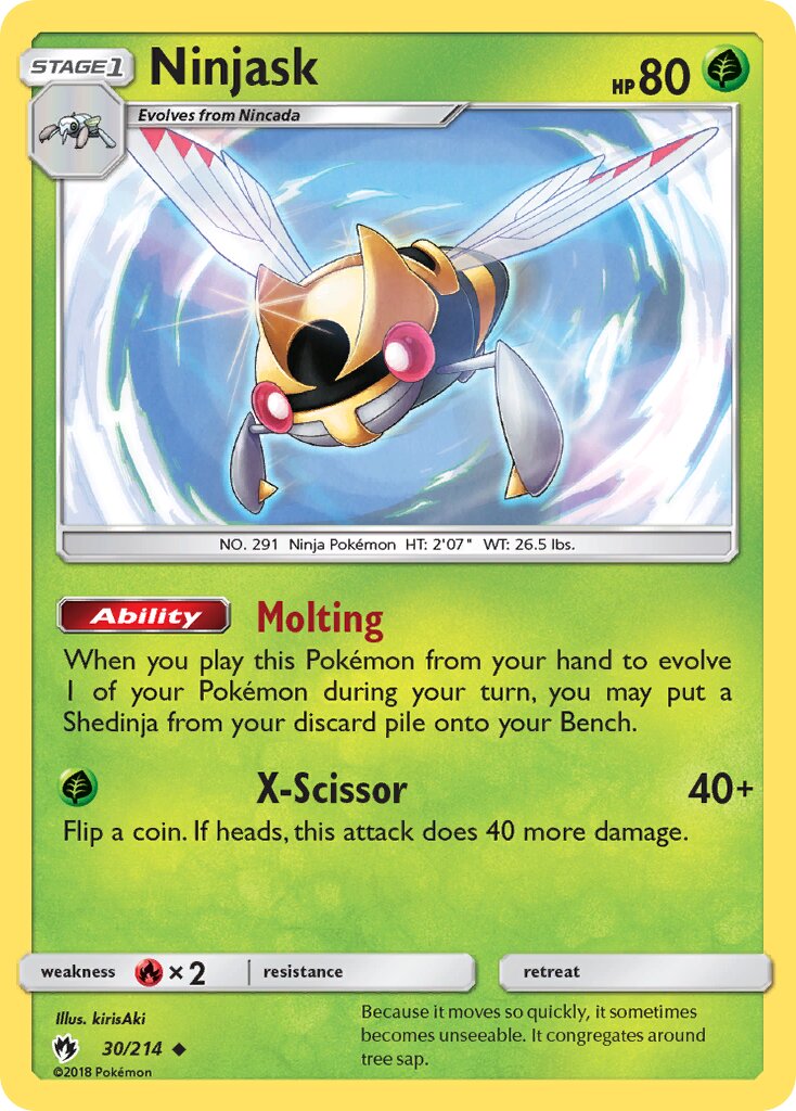 Ninjask 030/236 — Lost Thunder (English Pokémon TCG card)