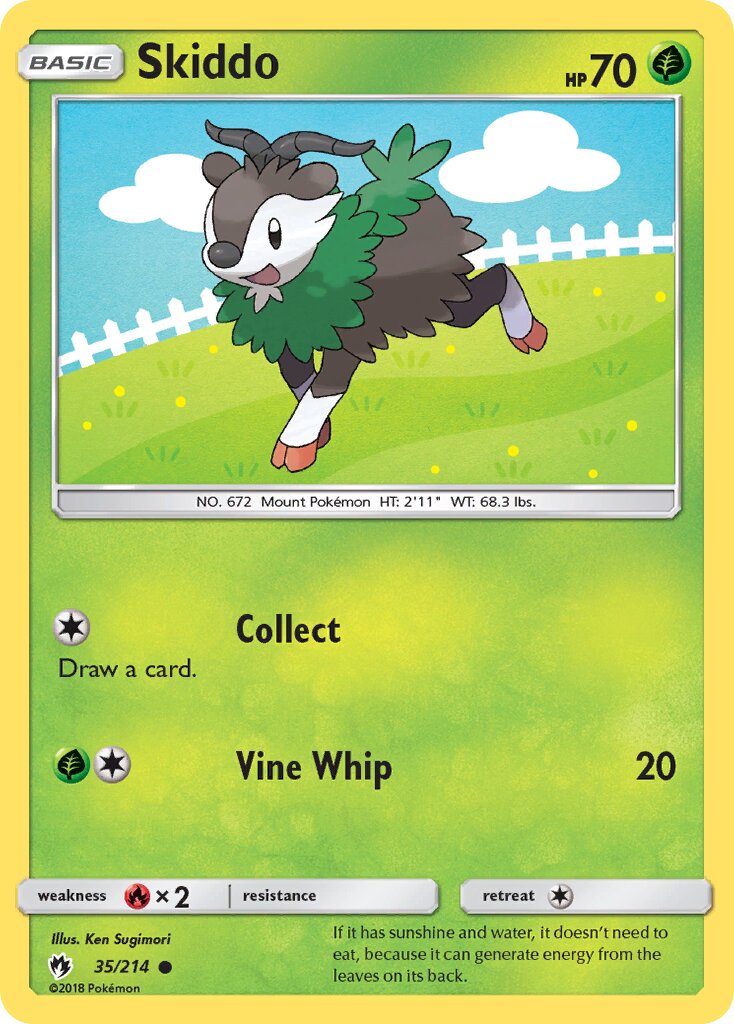 Skiddo 035/236 — Lost Thunder (English Pokémon TCG card)