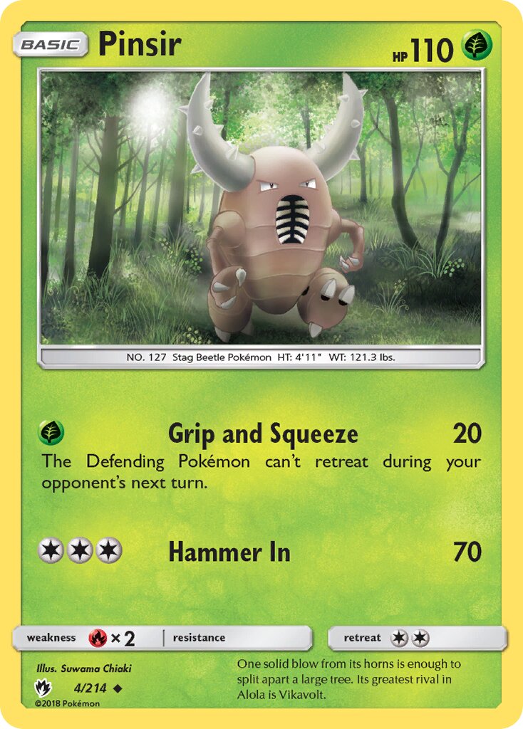 Pinsir 004/236 — Lost Thunder (English Pokémon TCG card)