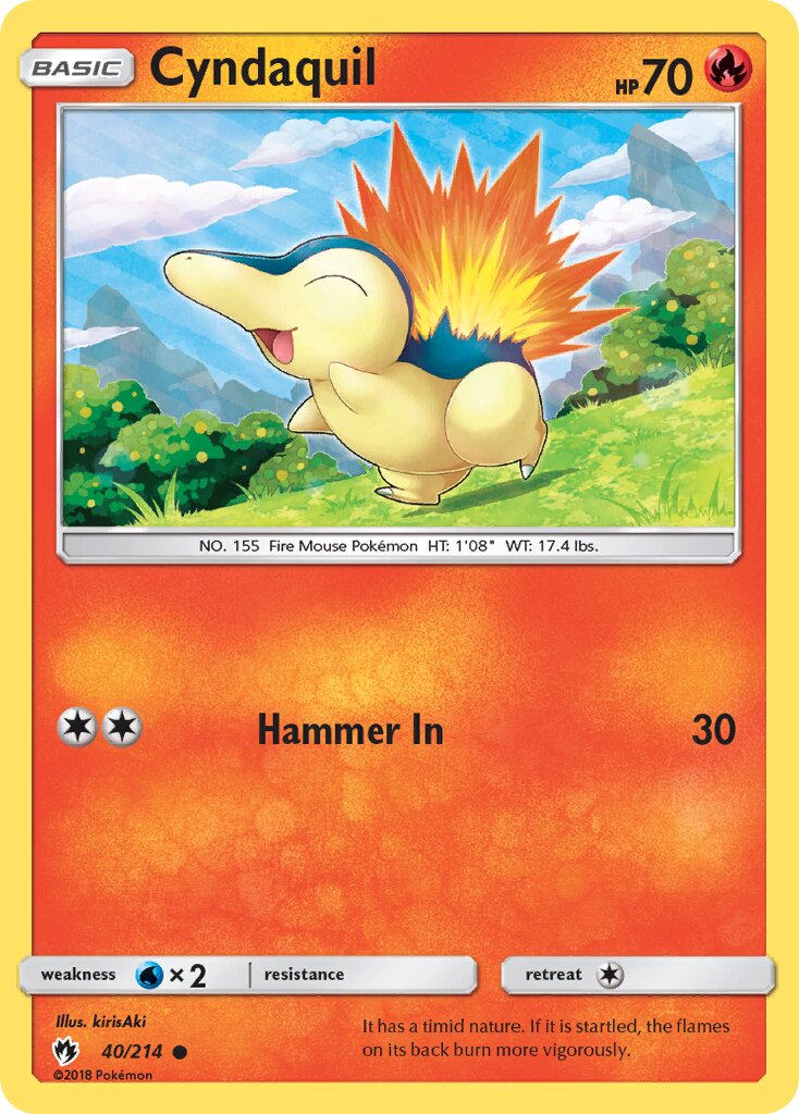 Cyndaquil 040/236 — Lost Thunder (English Pokémon TCG card)