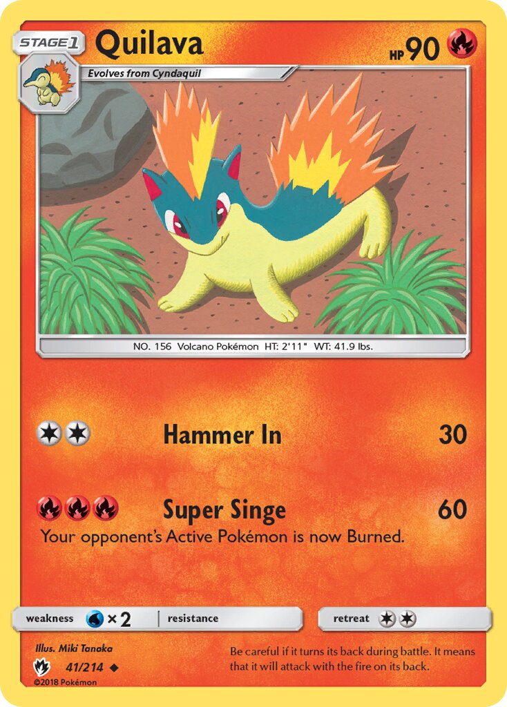 Quilava 041/236 — Lost Thunder (English Pokémon TCG card)