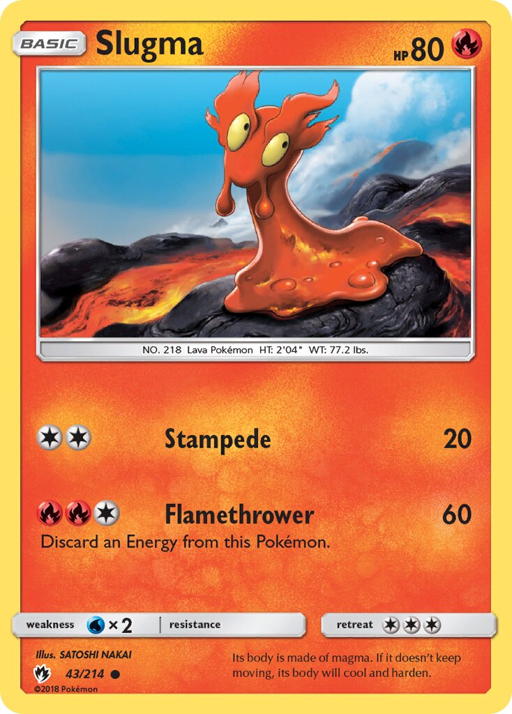 Slugma 043/236 — Lost Thunder (English Pokémon TCG card)
