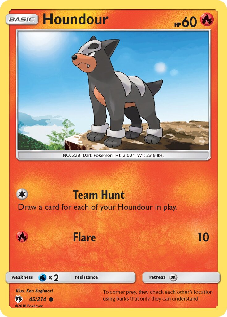 Houndour 045/236 — Lost Thunder (English Pokémon TCG card)