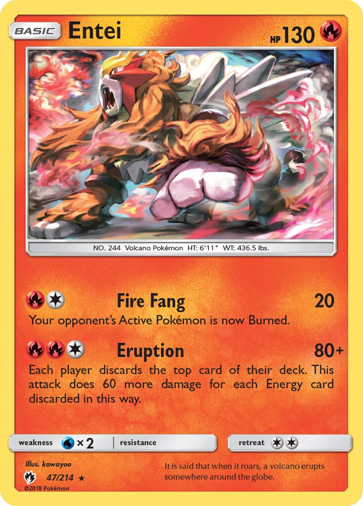 Entei 047/236 — Lost Thunder (English Pokémon TCG card)